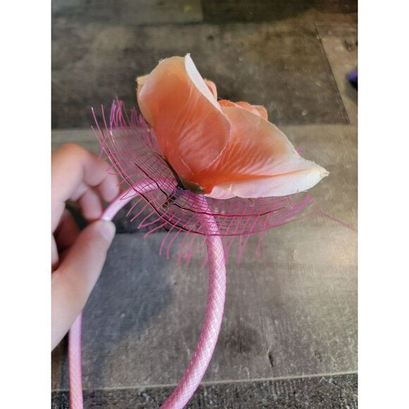 Pink flower floral youth headband accessory - Picture 3 of 6